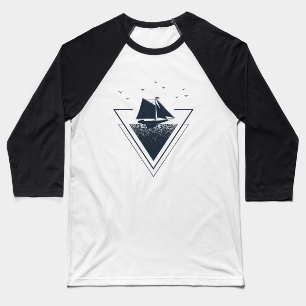 Ship. Geometric Style Baseball T-Shirt by SlothAstronaut